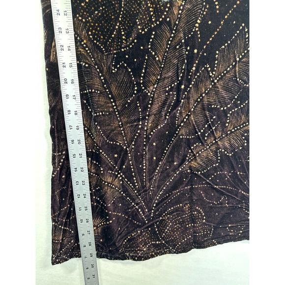 Farm Rio Anthropologie Velvet Wide Leg Pants Sz XS Black Gold Sparkle Designer - Picture 16 of 16